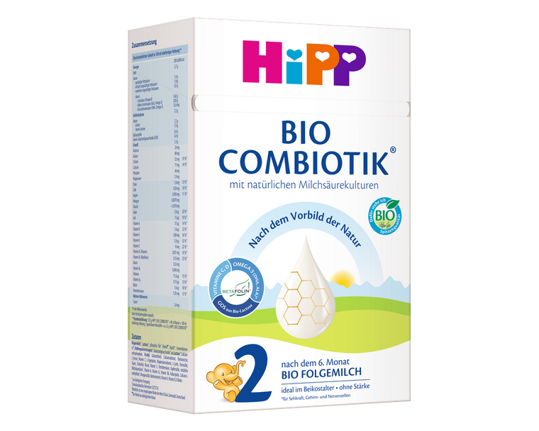 HiPP Combiotik Stage 2 – Organic Cow Milk Formula 6+ months, German Version (600g)