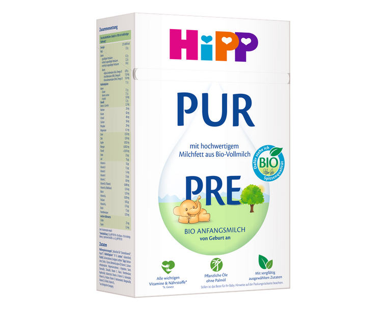 HiPP PUR PRE – Organic Whole Milk Formula 0-6 months, German Version (500g)