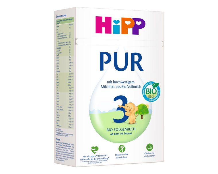 HiPP PUR Stage 3 – Organic Whole Milk Formula 10+ months, German Version (500g
