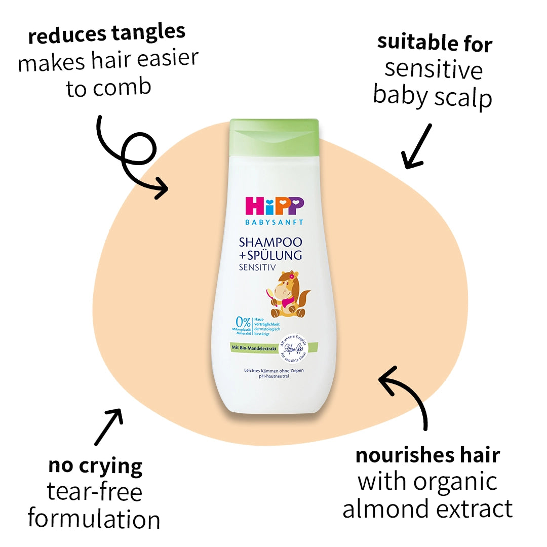 HiPP Shampoo & Conditioner – For Sensitive Baby Skin (200ml)