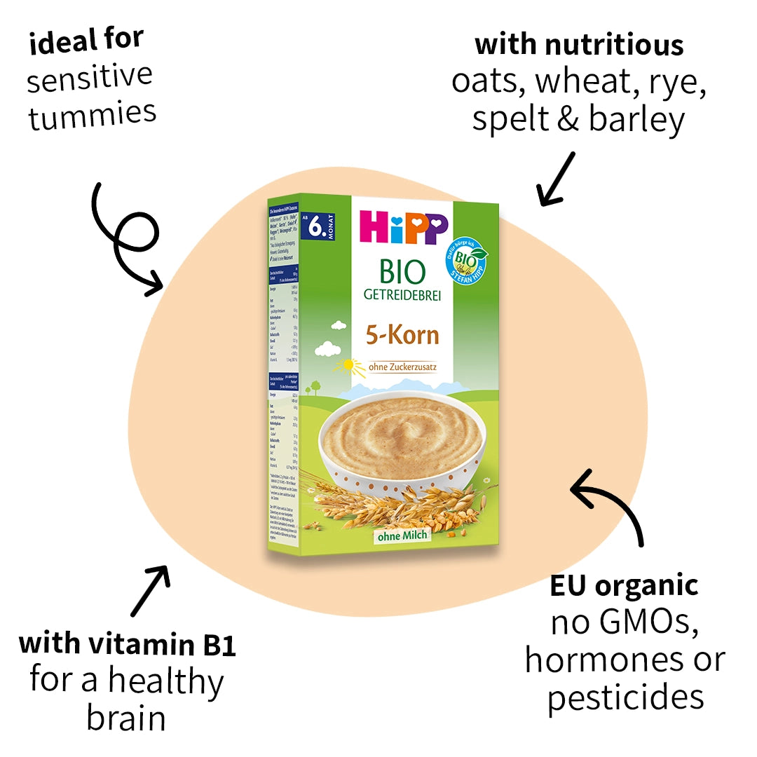 HiPP 5-Grain – Organic Cereal Porridge  6+ months (200g)