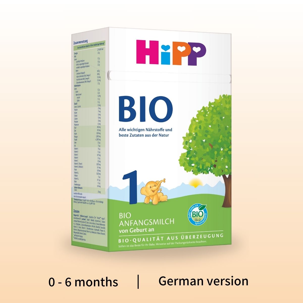 HiPP BIO Stage 1 – Organic Cow Milk Formula 0-6 months, German Version (600g) - SALE - Best by Oct.2026