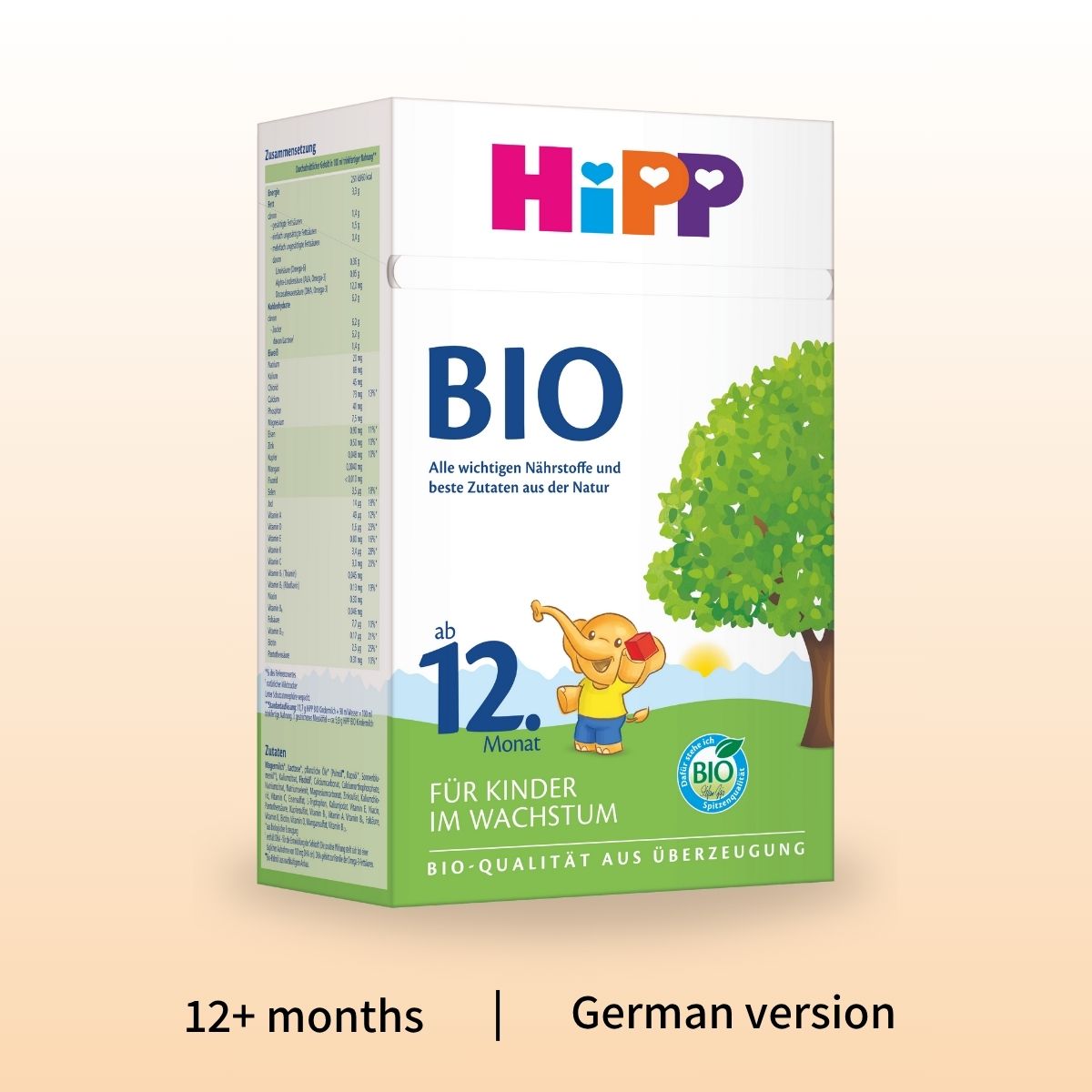 HiPP BIO 1+ Year – Organic Cow Milk Formula 1+ year, German Version (600g) - SALE - Best by Nov.2026