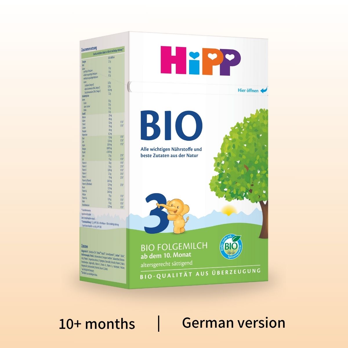 HiPP BIO Stage 3 – Organic Cow Milk Formula 10+ months, German Version (600g)