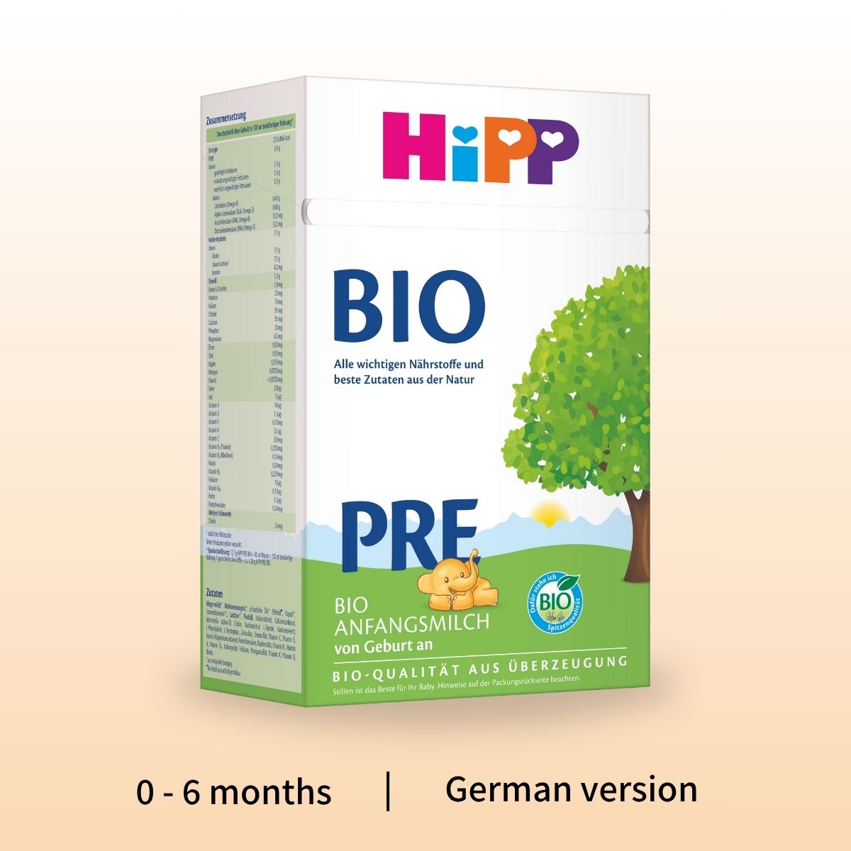 HiPP BIO PRE – Organic Cow Milk Formula 0-6 months, German Version (600g) - SALE - Best by Oct.2026