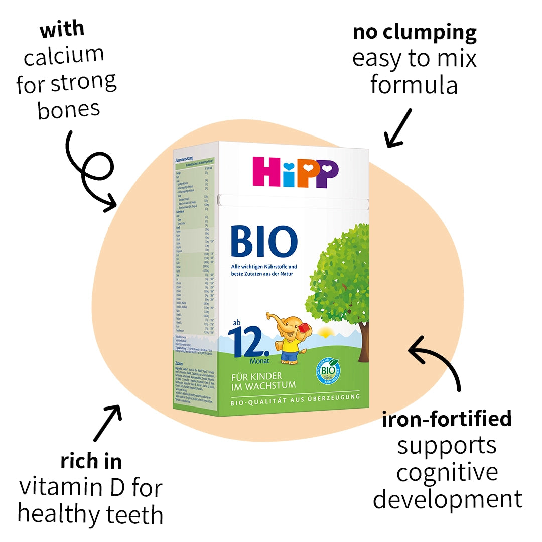 HiPP BIO 1+ Year – Organic Cow Milk Formula 1+ year, German Version (600g)