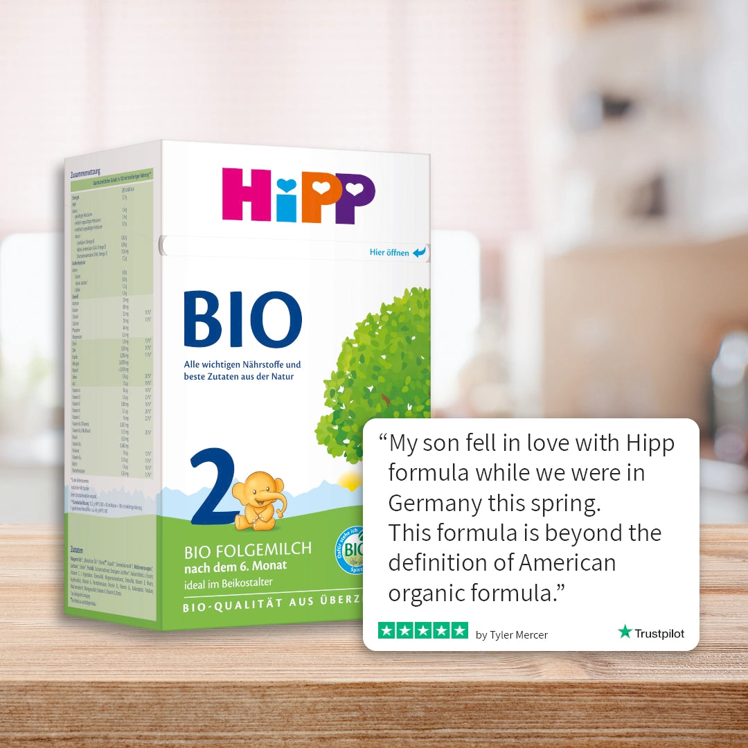 HiPP BIO Stage 2 – Organic Cow Milk Formula 6+ months, German Version (600g)