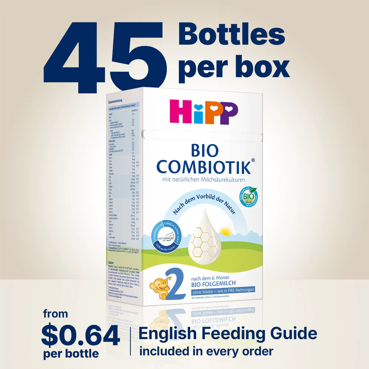 HiPP No Starch Combiotik Stage 2 – Organic Cow Milk Formula 6+ months, German Version (600g)