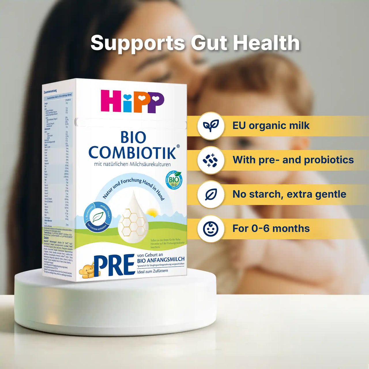 HiPP Combiotik PRE – Organic Cow Milk Formula 0-6 months, German Version (600g)