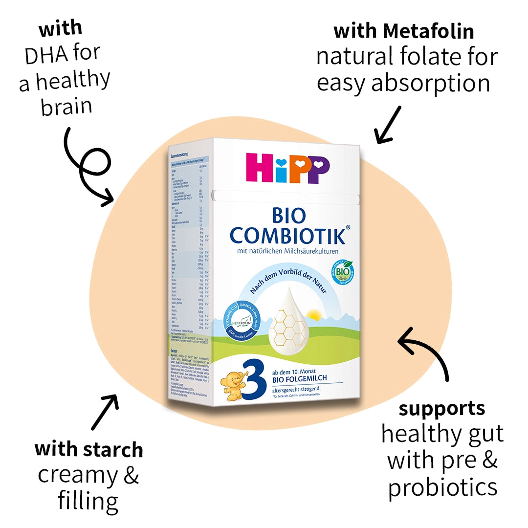 HiPP Combiotik Stage 3 – Organic Cow Milk Formula 10+ months, German Version (600g)