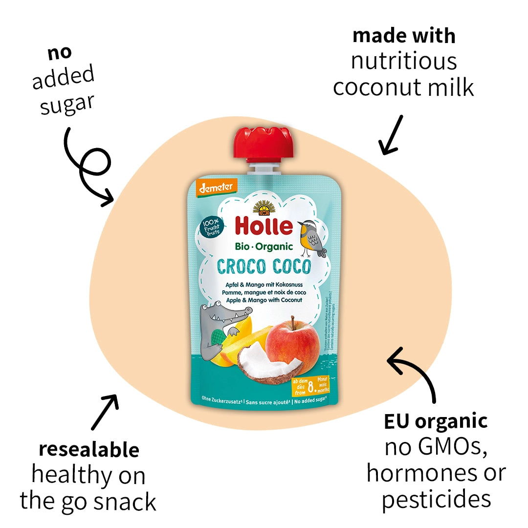 Holle Croco Coco – Organic Fruit Pouches 8+ months (100g)