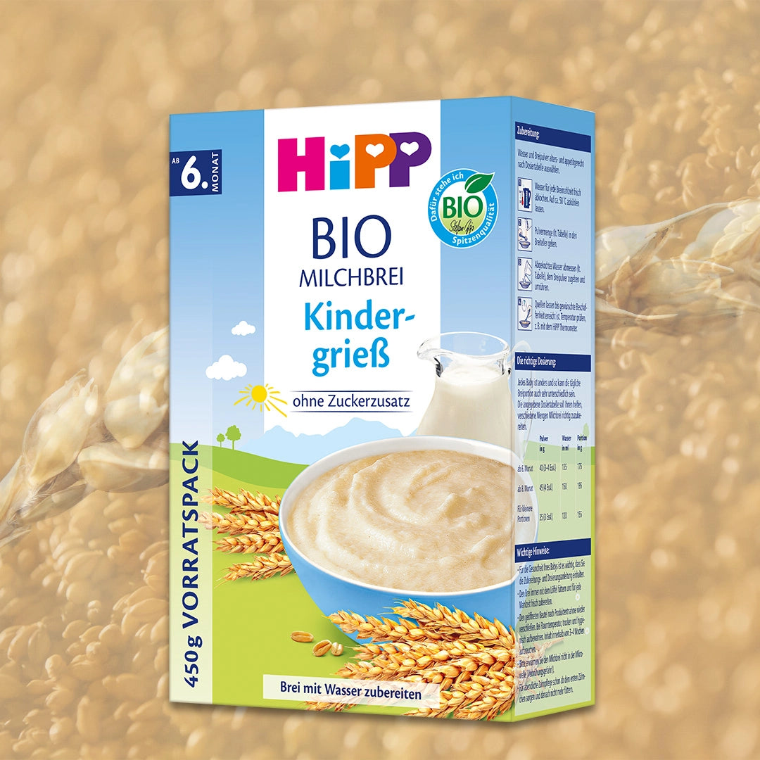 HiPP Gentle Semolina – Organic Milk Porridge 6+ months (450g)