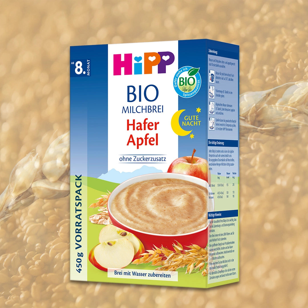 HiPP Oat & Apple – Organic Good Night Milk Porridge 8+ months (450g)