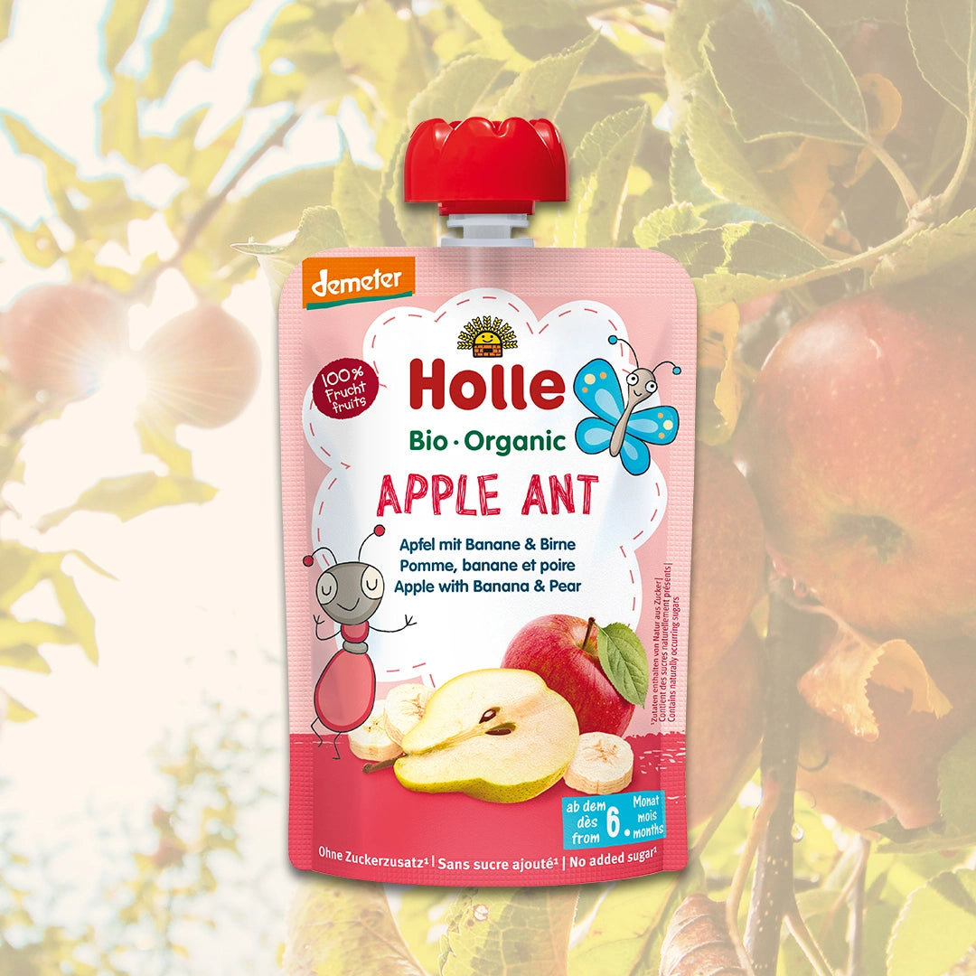 Holle Apple Ant – Organic Fruit Pouches 6+ months (100g)