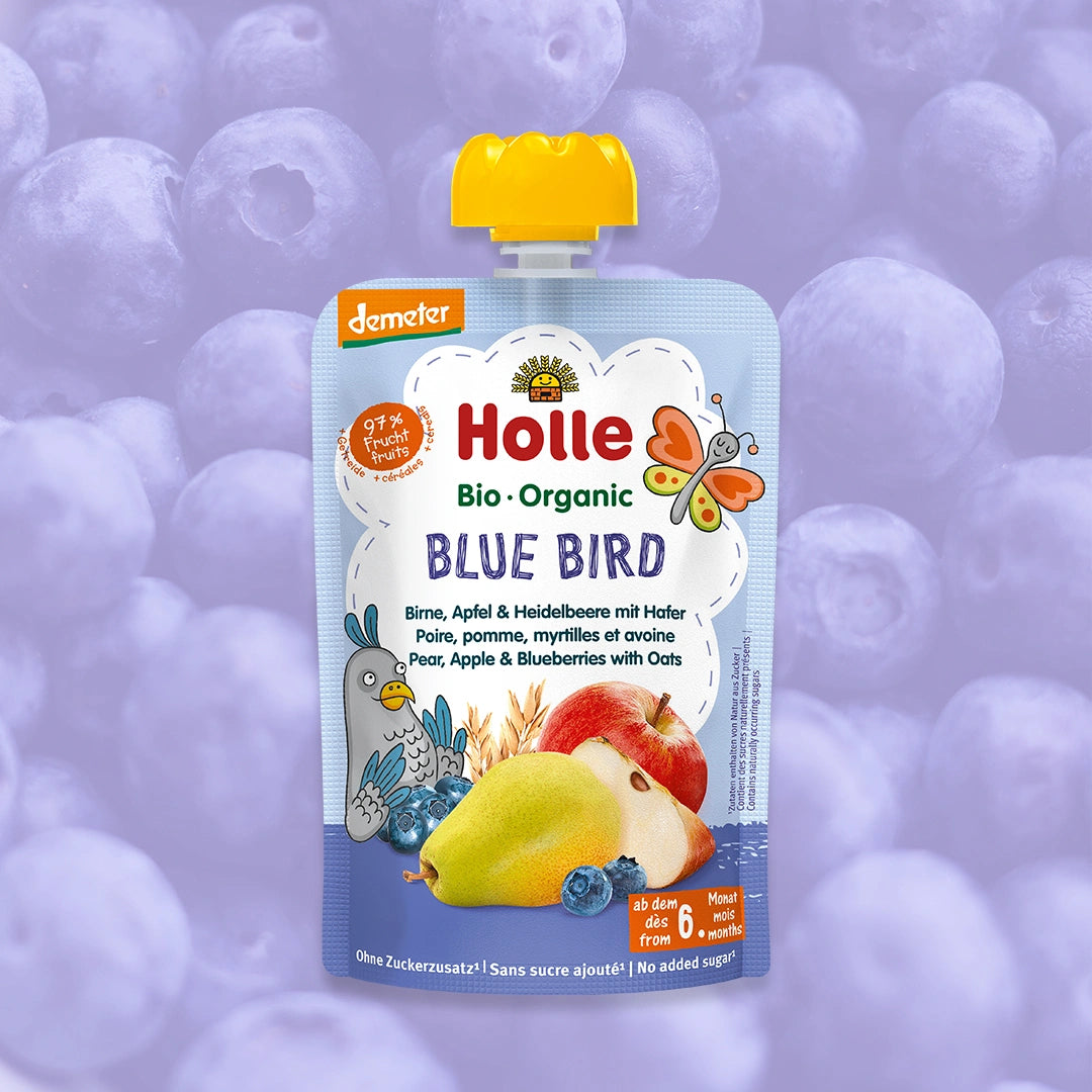 Holle Blue Bird – Organic Fruit Pouches 6+ months (100g)