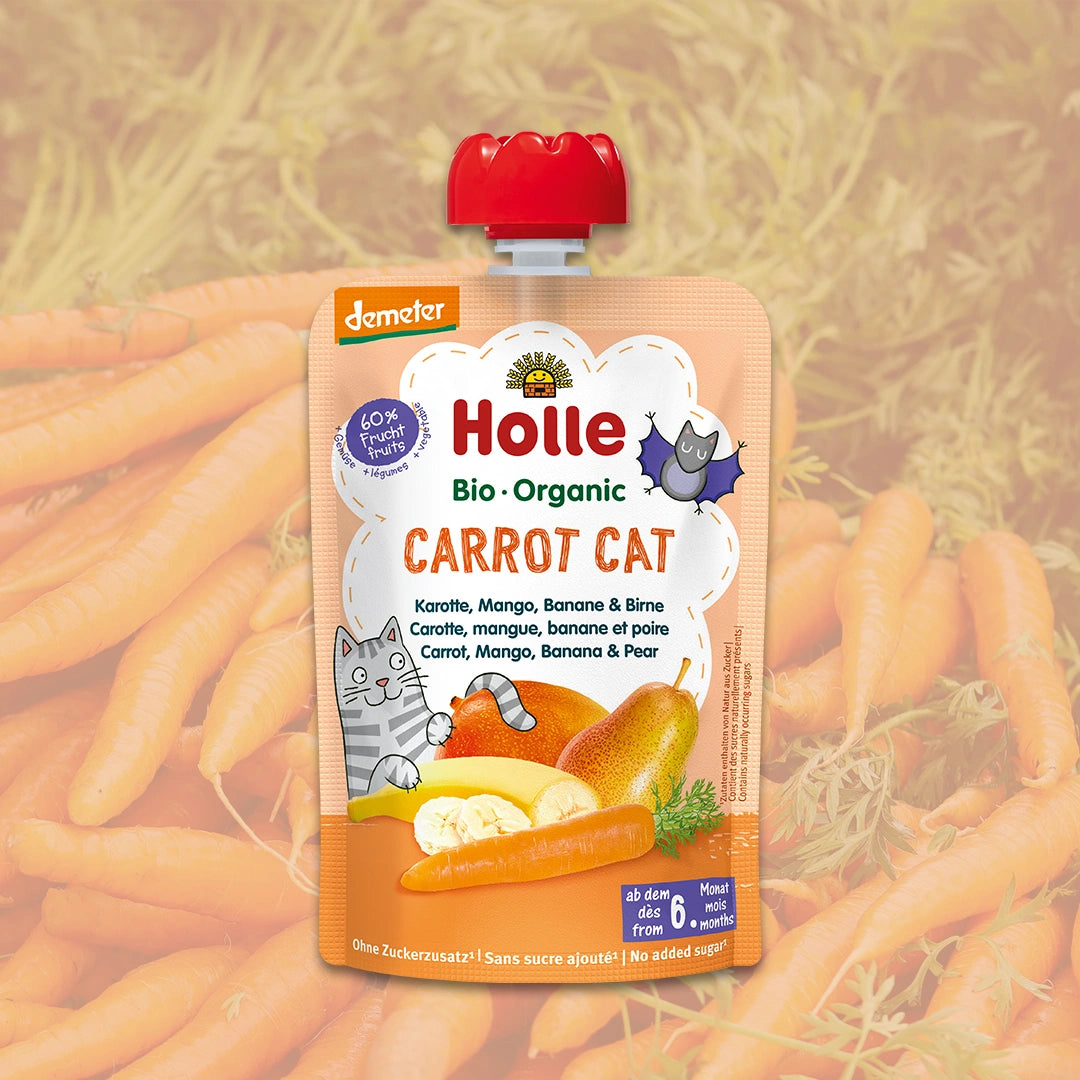 Holle Carrot Cat – Organic Veggie Pouches 6+ months (100g)