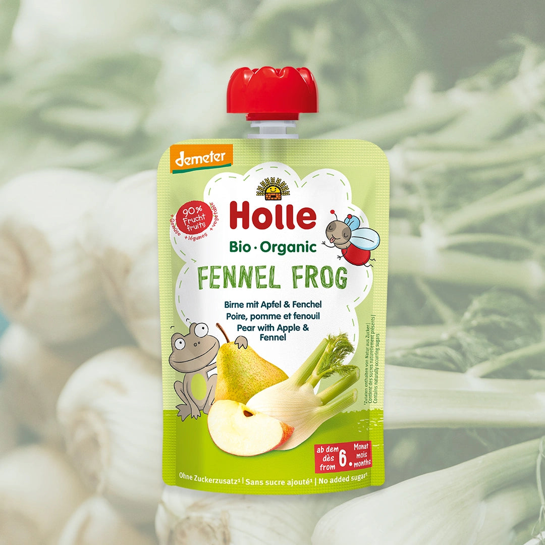 Holle Fennel Frog – Organic Veggie Pouches 6+ months (100g)