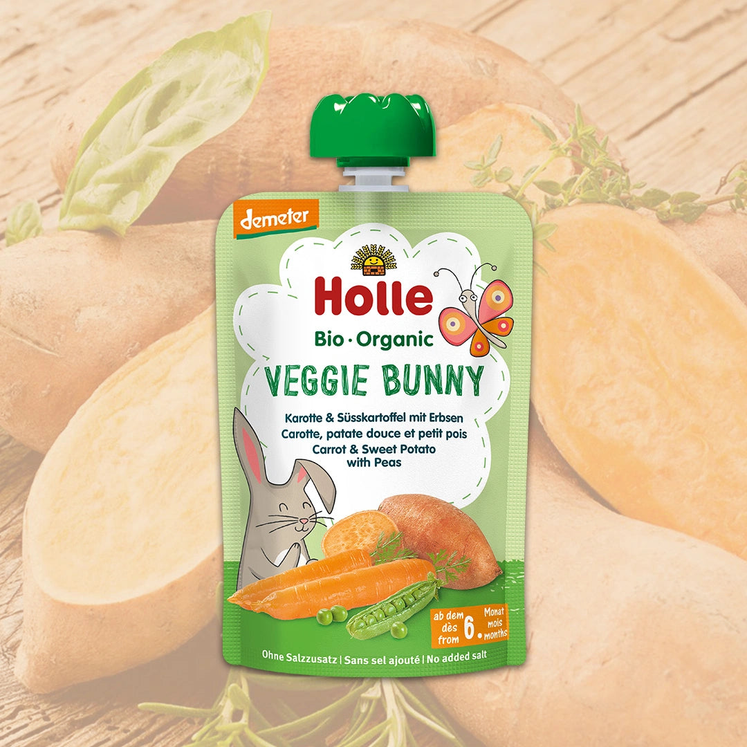 Holle Veggie Bunny – Organic Veggie Pouches 6+ months (100g)