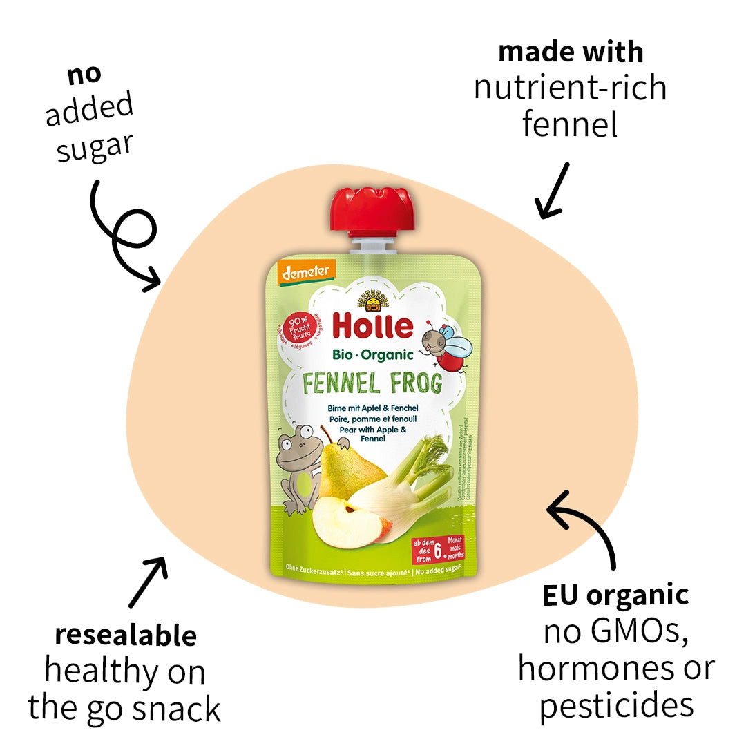 Holle Fennel Frog – Organic Veggie Pouches 6+ months (100g)