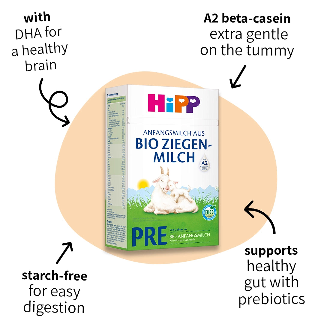 HiPP Goat PRE – Organic Goat Milk Formula 0-6 months, German Version (400g)