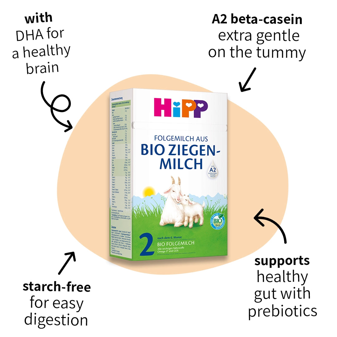 HiPP Goat Stage 2 – Organic Goat Milk Formula 6-12 months, German Version (400g)