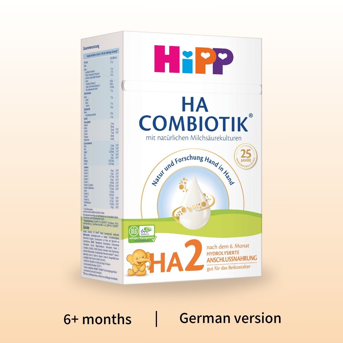 HiPP HA Combiotik Stage 2 – Hypoallergenic Formula 6+ months, German Version (600g)