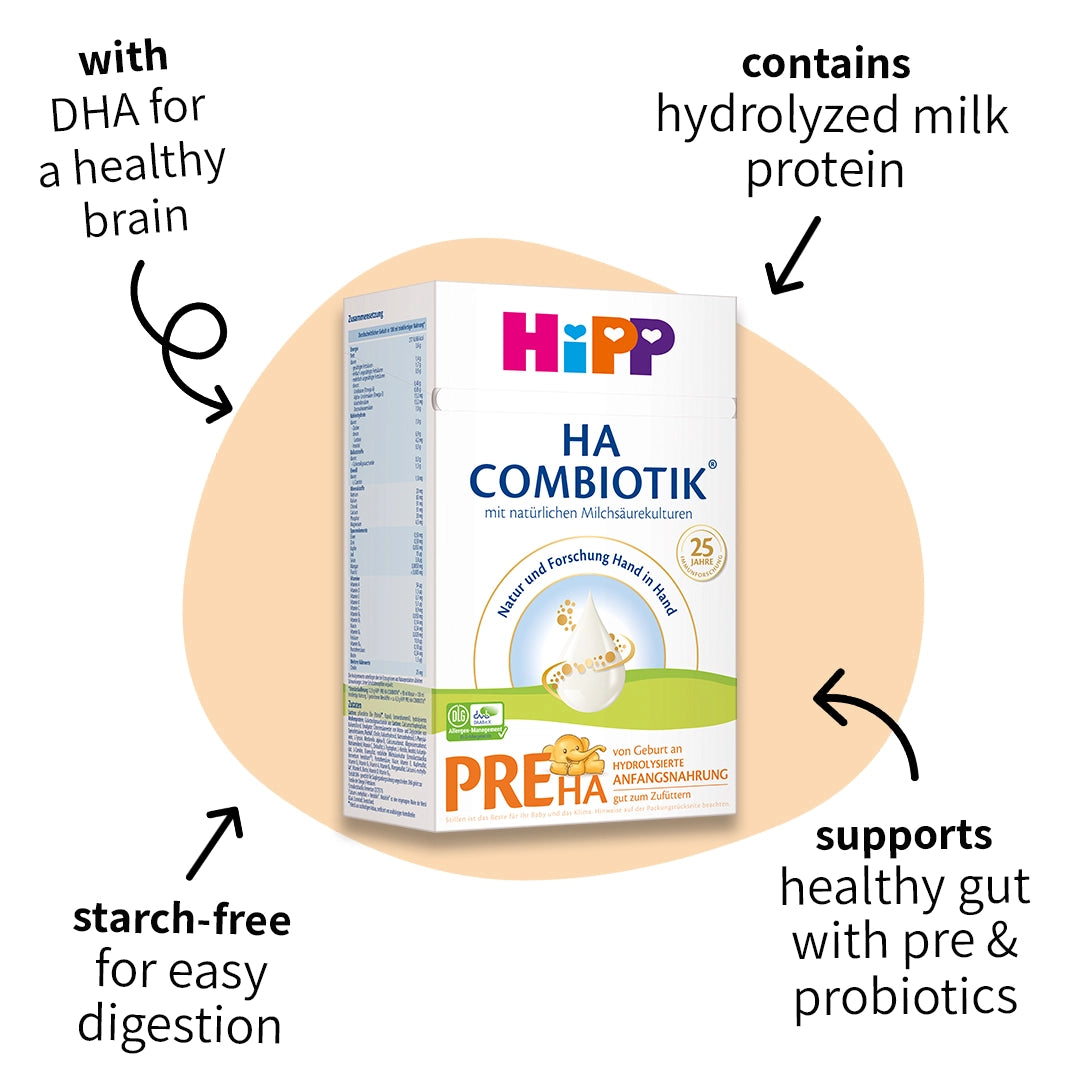 HiPP HA Combiotik PRE – Hypoallergenic Formula 0-6 months, German Version (600g)