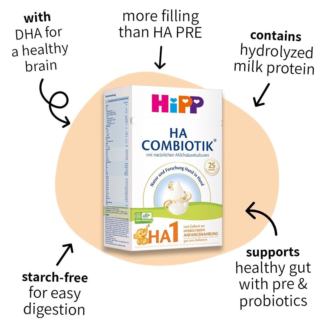 HiPP HA Combiotik Stage 1 – Hypoallergenic Formula 0-6 months, German Version (600g)