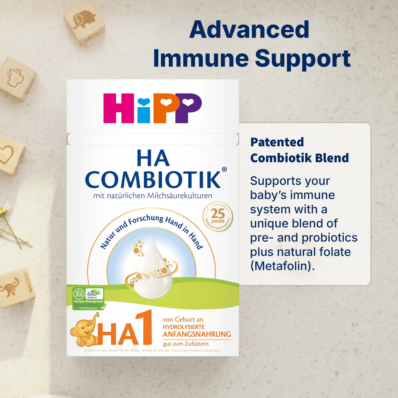 HiPP HA Combiotik Stage 1 – Hypoallergenic Formula 0-6 months, German Version (600g)