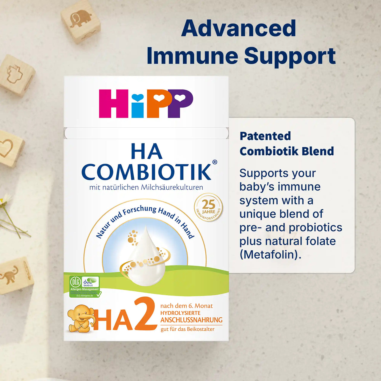 HiPP HA Combiotik Stage 2 – Hypoallergenic Formula 6+ months, German Version (600g)