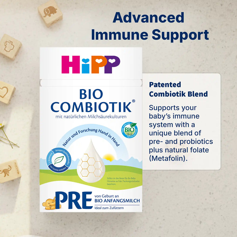 HiPP Combiotik PRE – Organic Cow Milk Formula 0-6 months, German Version (600g)