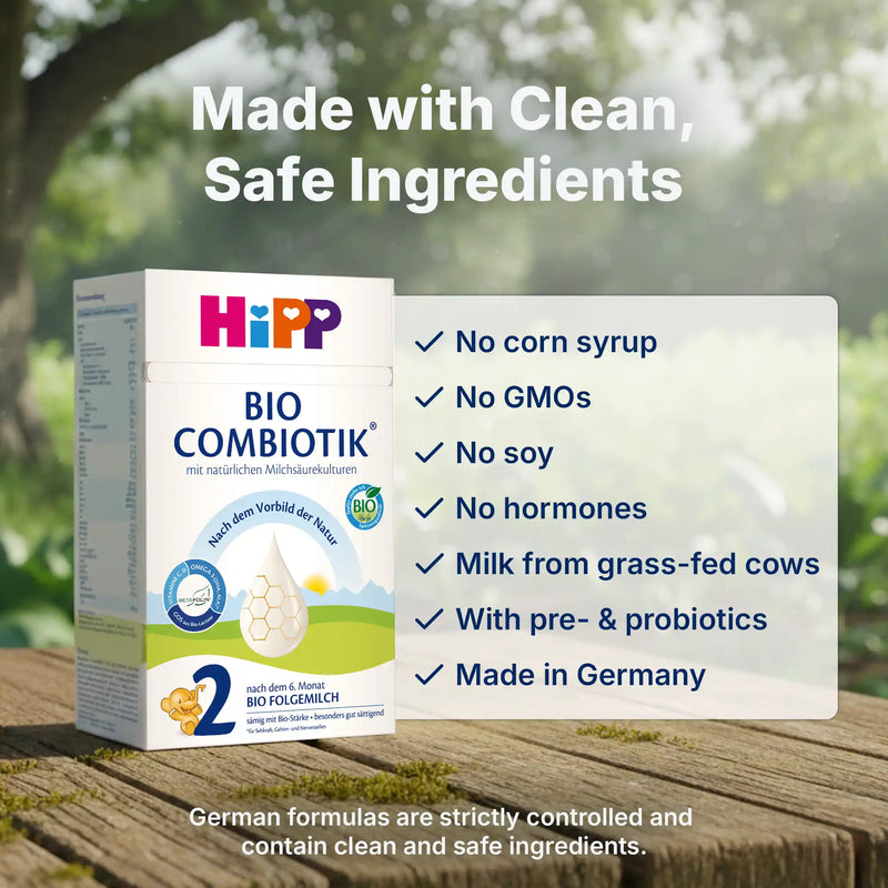 HiPP Combiotik Stage 2 – Organic Cow Milk Formula 6+ months, German Version (600g)