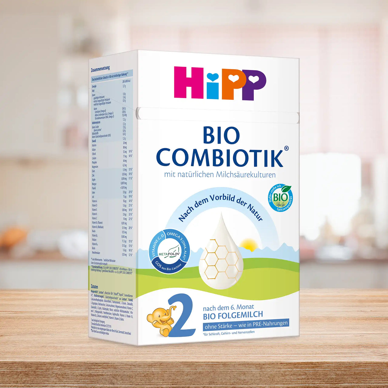 HiPP No Starch Combiotik Stage 2 – Organic Cow Milk Formula 6+ months, German Version (600g)