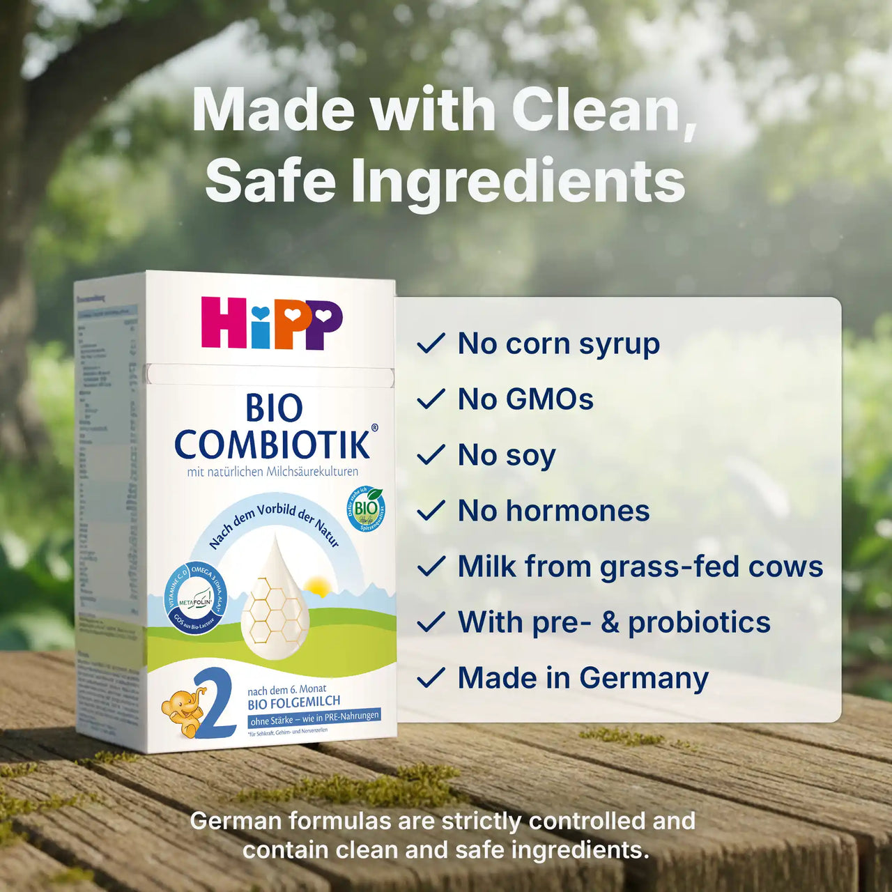 HiPP No Starch Combiotik Stage 2 – Organic Cow Milk Formula 6+ months, German Version (600g)
