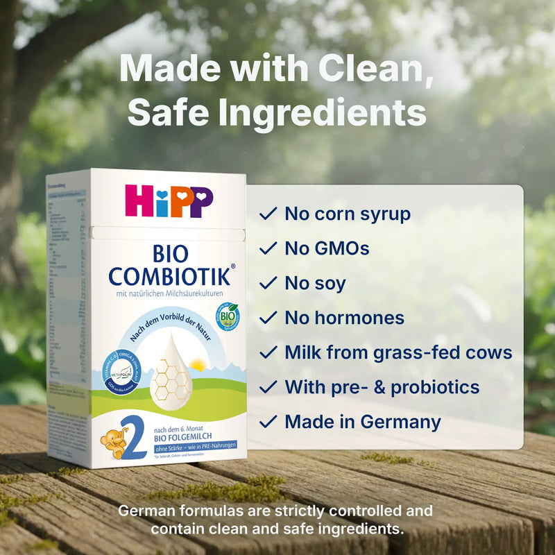 HiPP No Starch Combiotik Stage 2 – Organic Cow Milk Formula 6+ months, German Version (600g)
