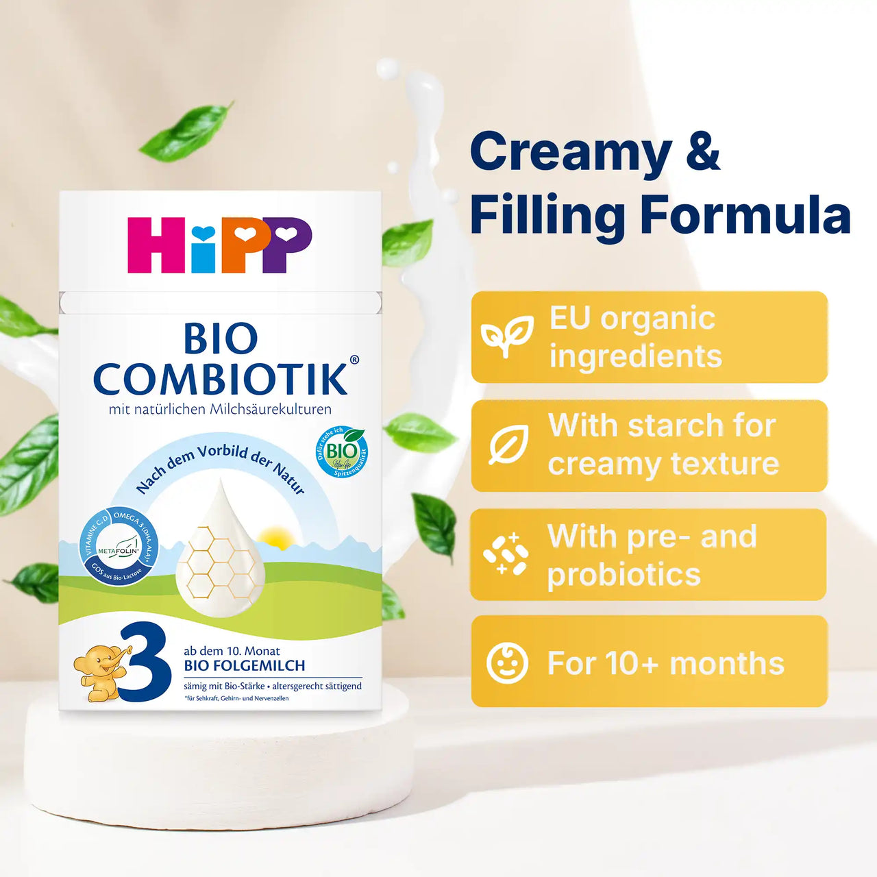 HiPP Combiotik Stage 3 – Organic Cow Milk Formula 10+ months, German Version (600g)