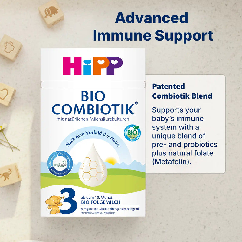 HiPP Combiotik Stage 3 – Organic Cow Milk Formula 10+ months, German Version (600g)
