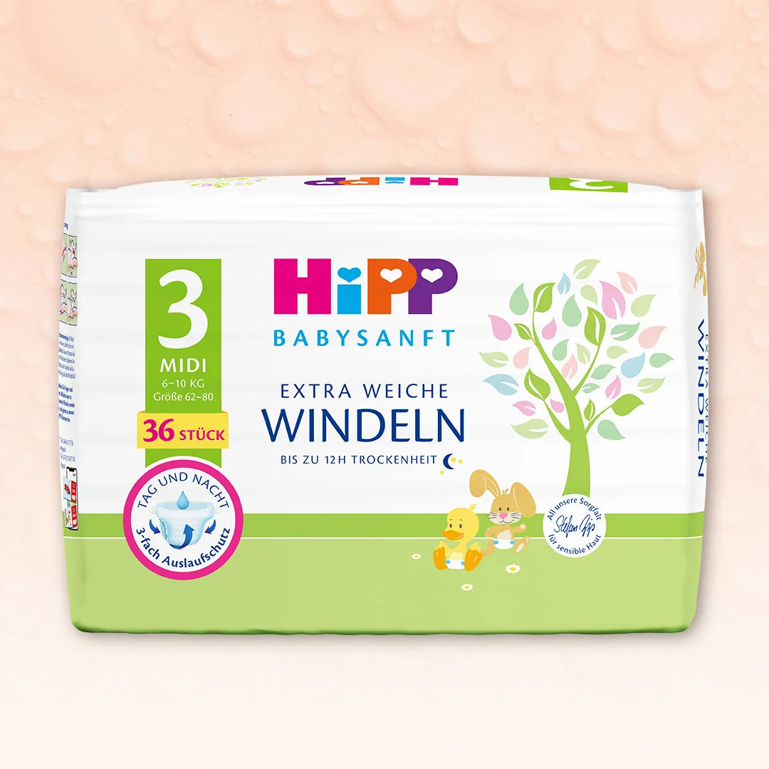 HiPP Diapers Size 3 – Extra Soft & Hypoallergenic (36ct)