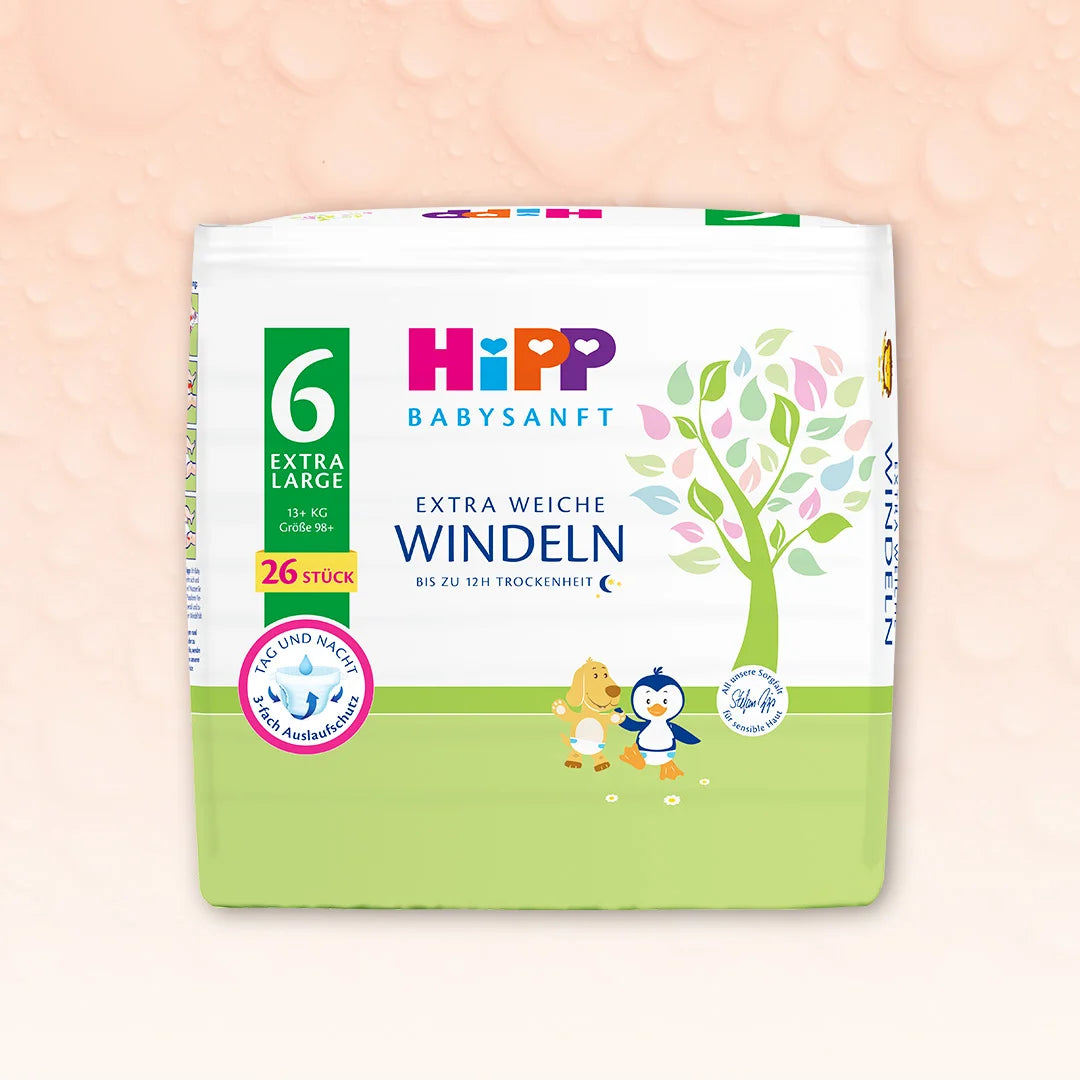 HiPP Diapers Size 6 – Extra Soft & Hypoallergenic (26ct)