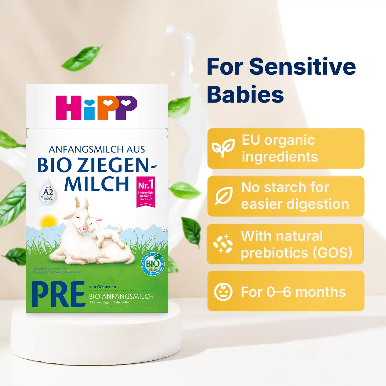 HiPP Goat PRE – Organic Goat Milk Formula 0-6 months, German Version (400g)