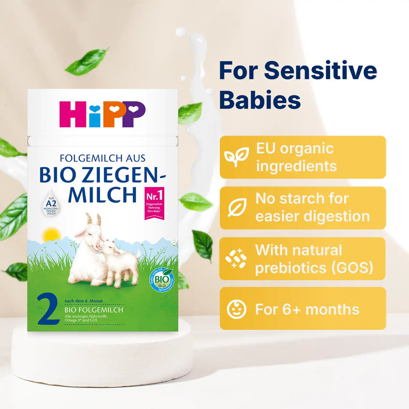 HiPP Goat Stage 2 – Organic Goat Milk Formula 6-12 months, German Version (400g)