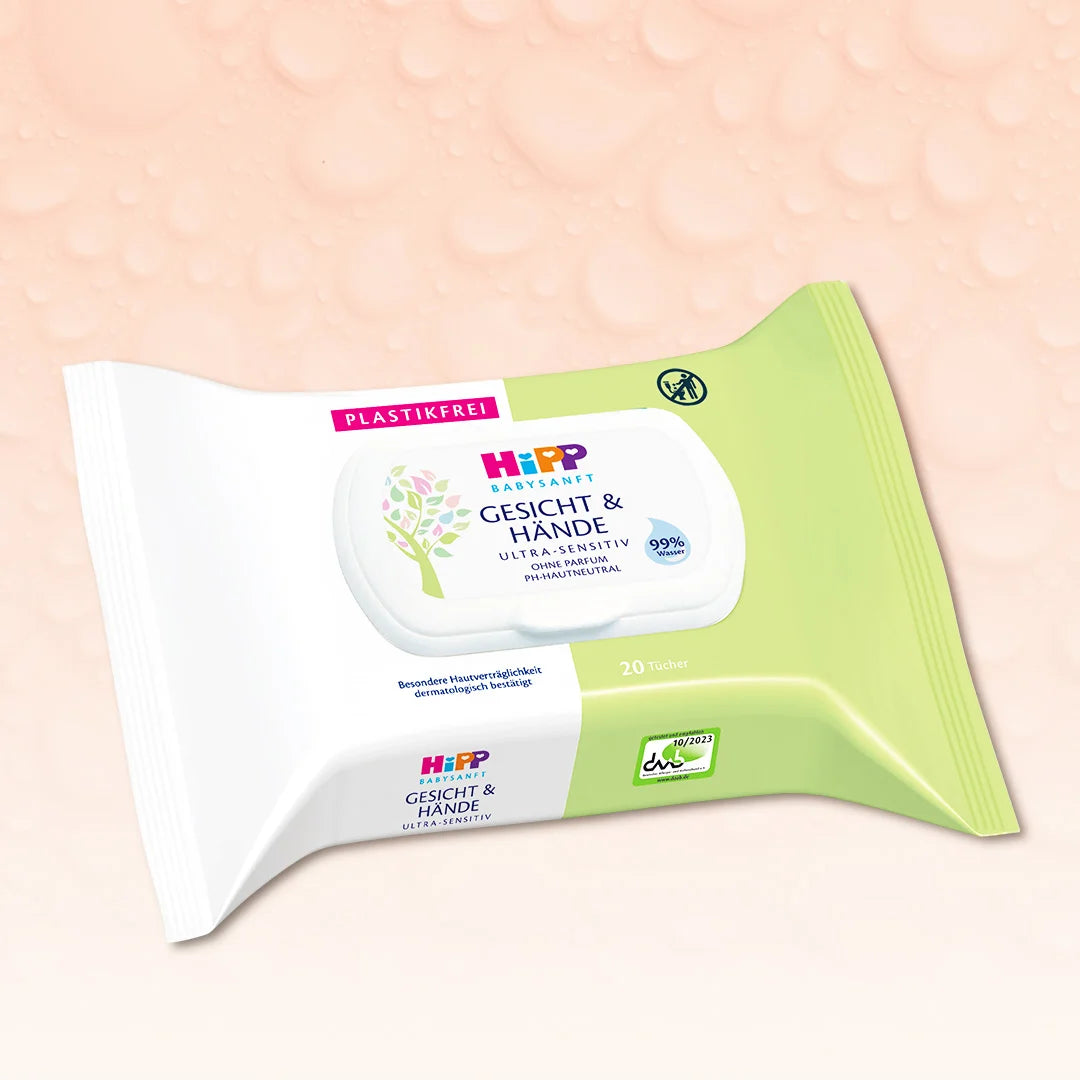 HiPP Face & Hand Wipes  – For Sensitive Baby Skin (20ct)