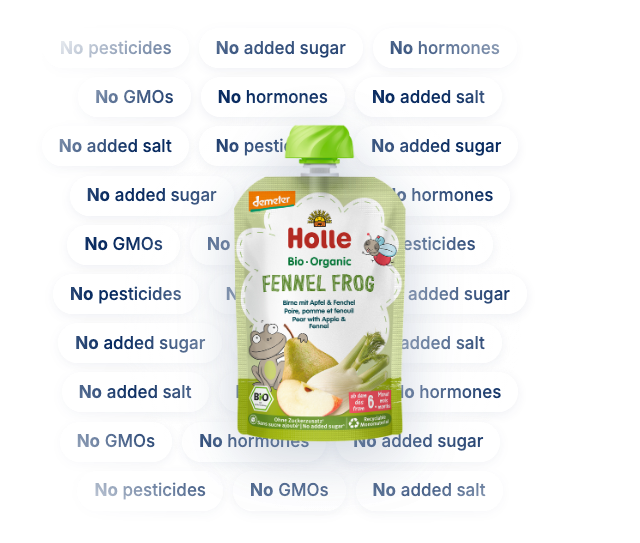HiPP HA Combiotik Stage 2 with the ingredients it leaves out: no corn syrup, no soy, no GMOs, no pesticides, no maltodextrin, no antibiotics, no hormones