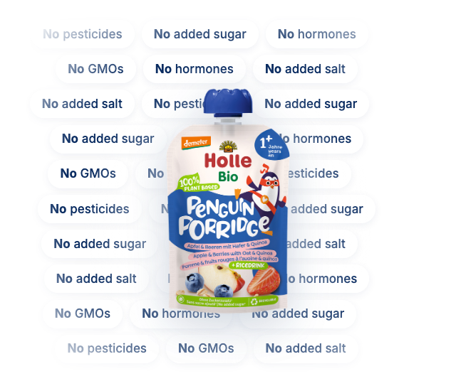 HiPP HA Combiotik Stage 2 with the ingredients it leaves out: no corn syrup, no soy, no GMOs, no pesticides, no maltodextrin, no antibiotics, no hormones