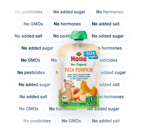 HiPP HA Combiotik Stage 2 with the ingredients it leaves out: no corn syrup, no soy, no GMOs, no pesticides, no maltodextrin, no antibiotics, no hormones