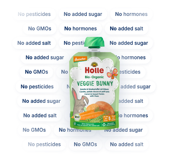HiPP HA Combiotik Stage 2 with the ingredients it leaves out: no corn syrup, no soy, no GMOs, no pesticides, no maltodextrin, no antibiotics, no hormones