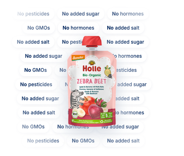 HiPP HA Combiotik Stage 2 with the ingredients it leaves out: no corn syrup, no soy, no GMOs, no pesticides, no maltodextrin, no antibiotics, no hormones