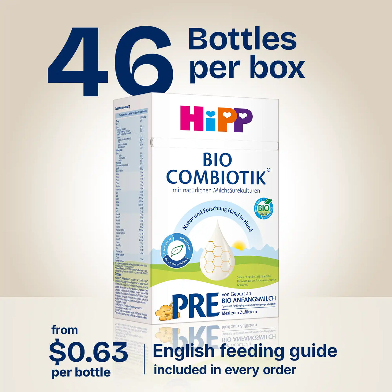 HiPP Combiotik PRE – Organic Cow Milk Formula 0-6 months, German Version (600g)
