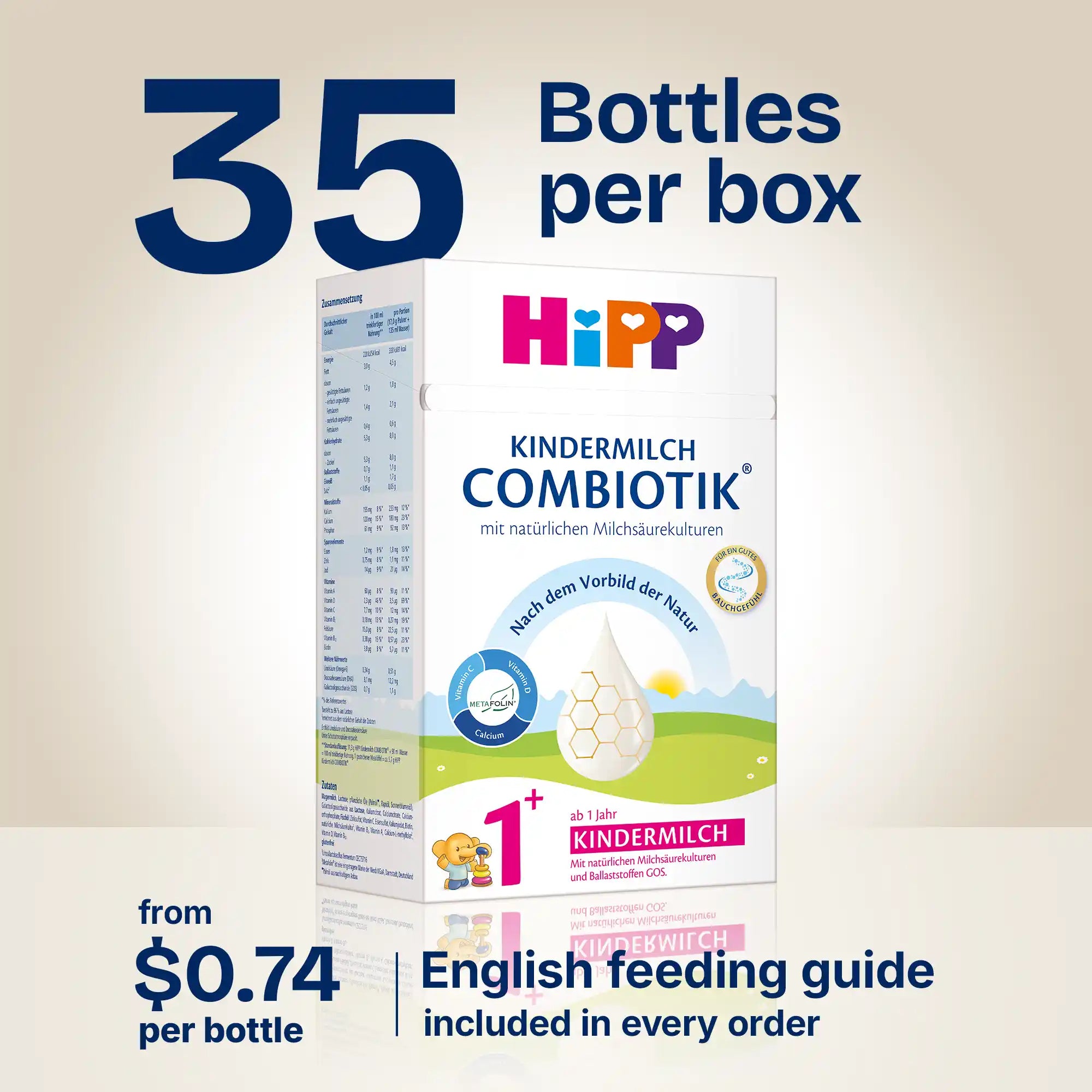 HiPP Combiotik 1+ year – Organic Cow Milk Formula 1+ year, German Version (600g)