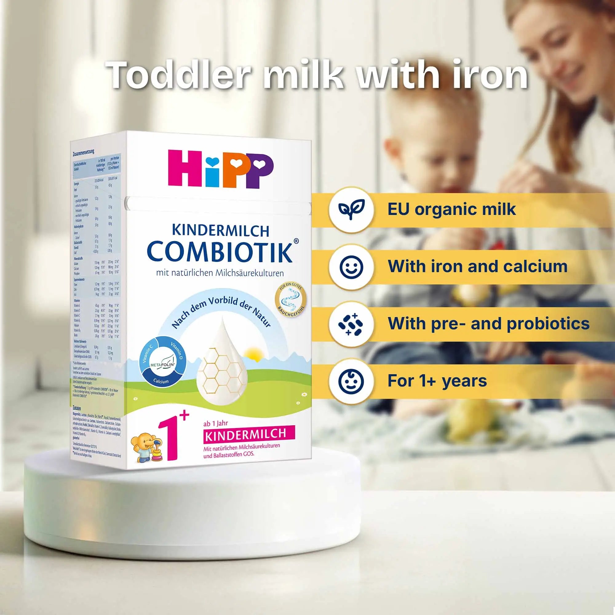 HiPP Combiotik 1+ year – Organic Cow Milk Formula 1+ year, German Version (600g)